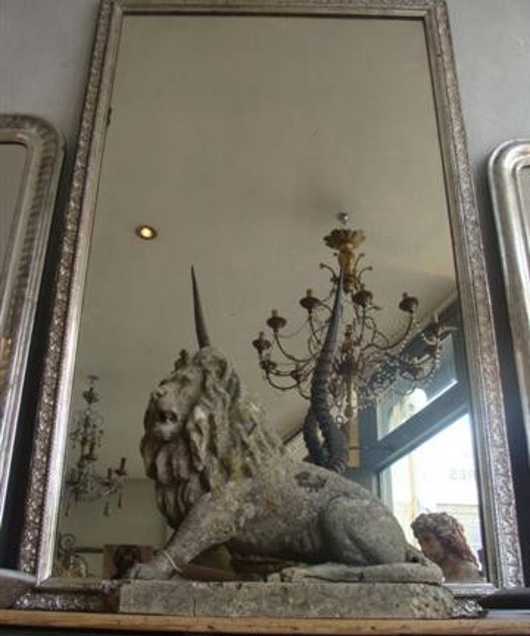 Large silver-leaf mirror