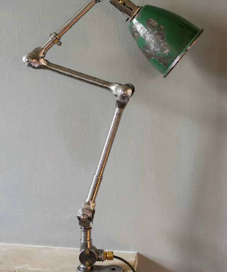 Green anglepoise lamp