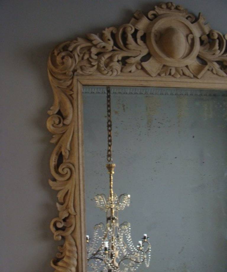 Bleached oak mirror