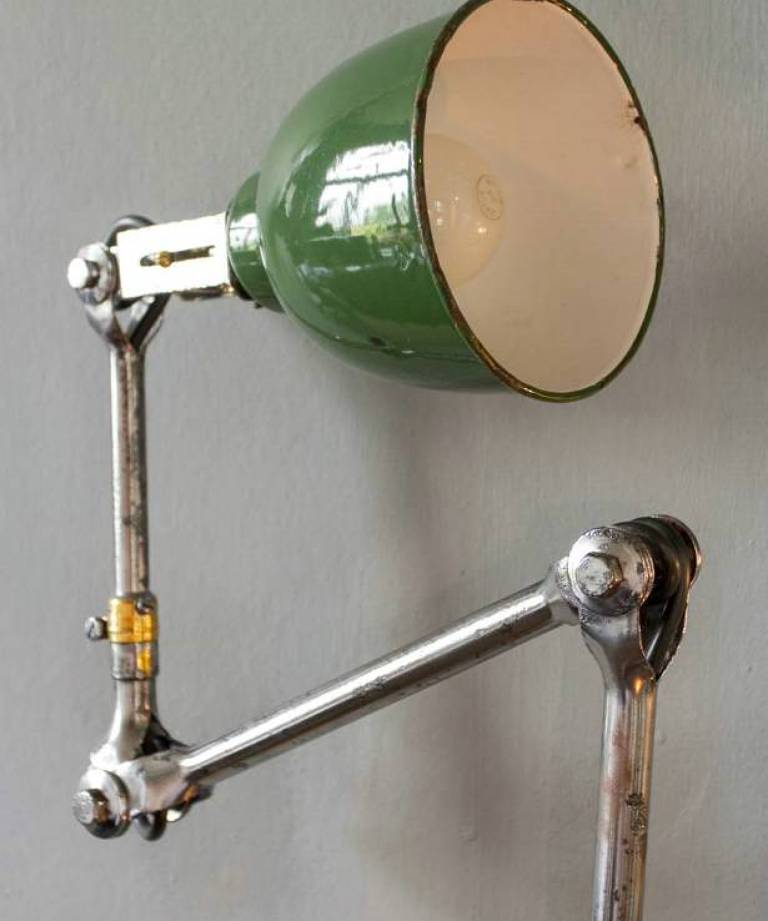 Green anglepoise lamp