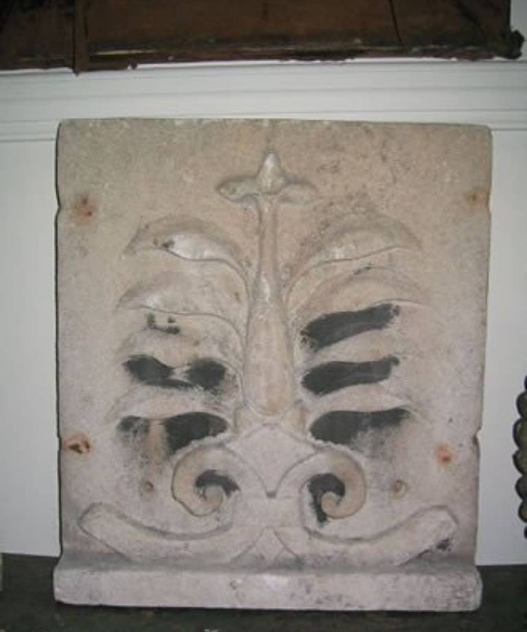 C19 carved stone plaque