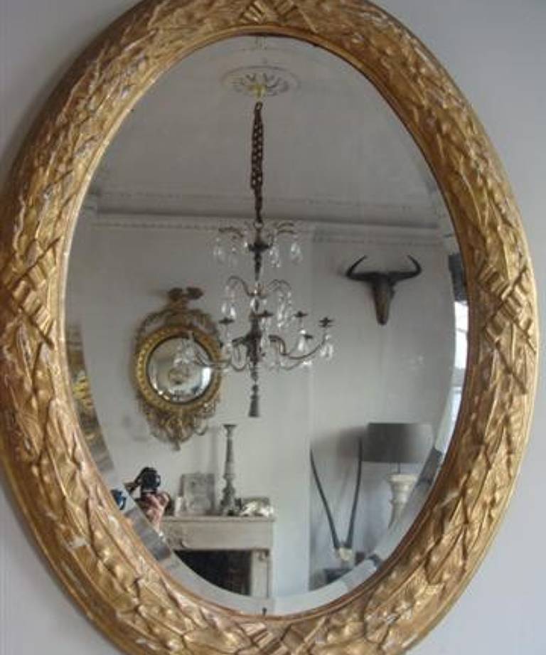 Oval gilt mirror