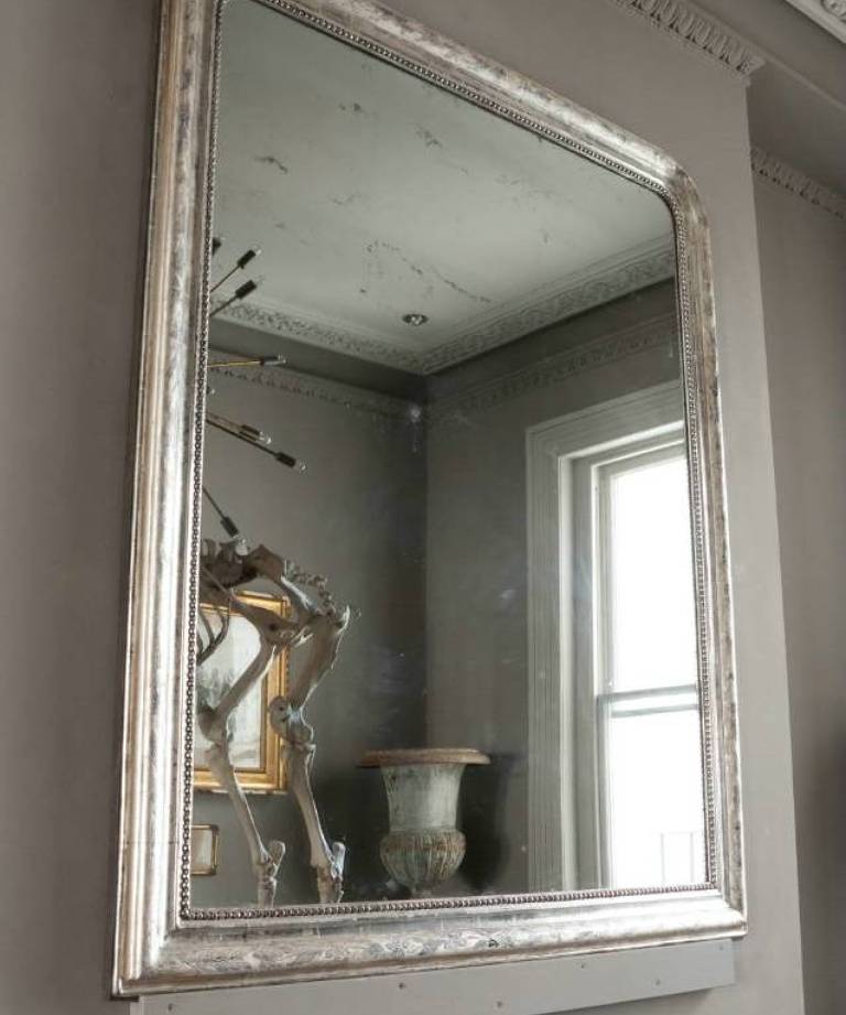 Large silver leaf mirror