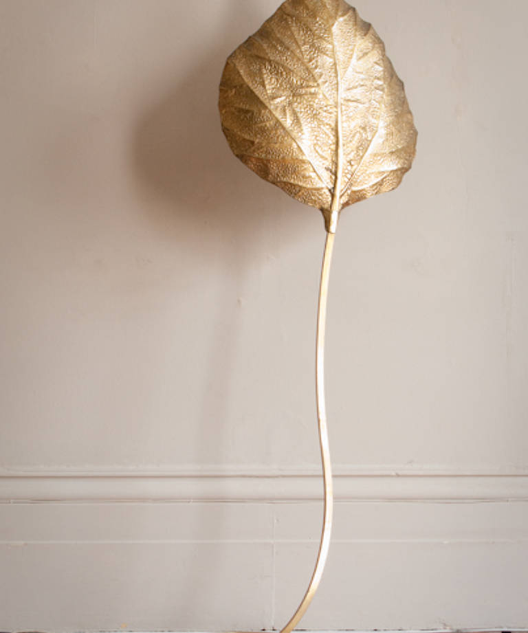 Single brass leaf light