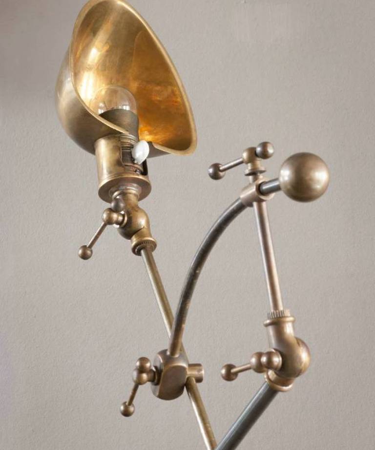 Brass anglepoise lamp
