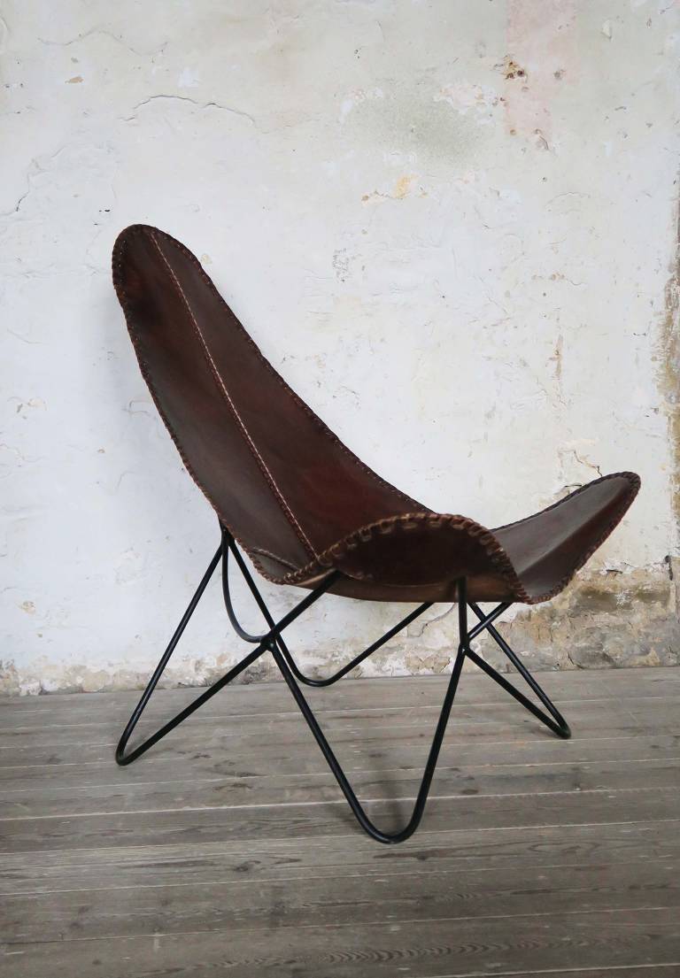 Leather Sling Chair, circa 1970, Spain