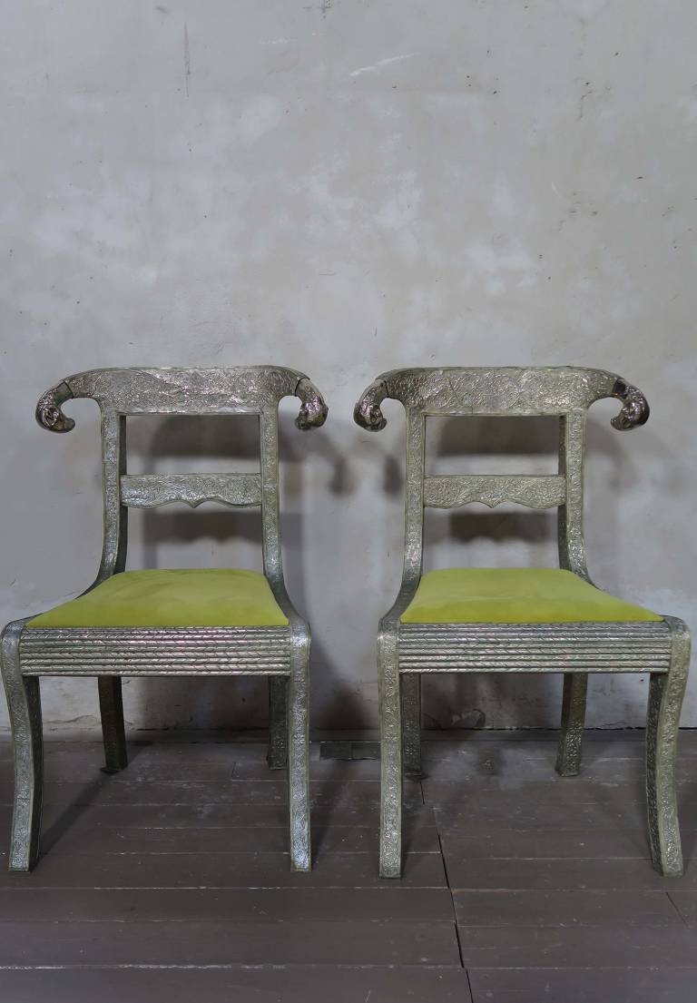 Pair Mid-Century Angl-Indian Chairs