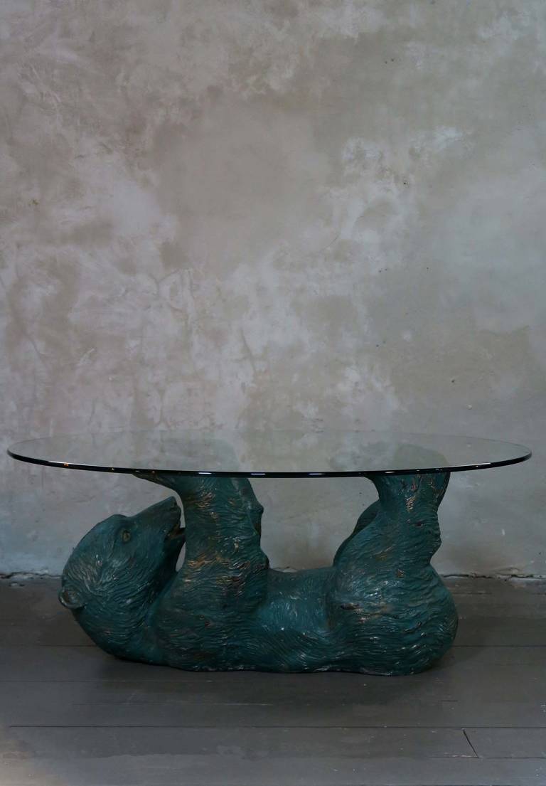 Bronze Bear table, c1960, Spain.
