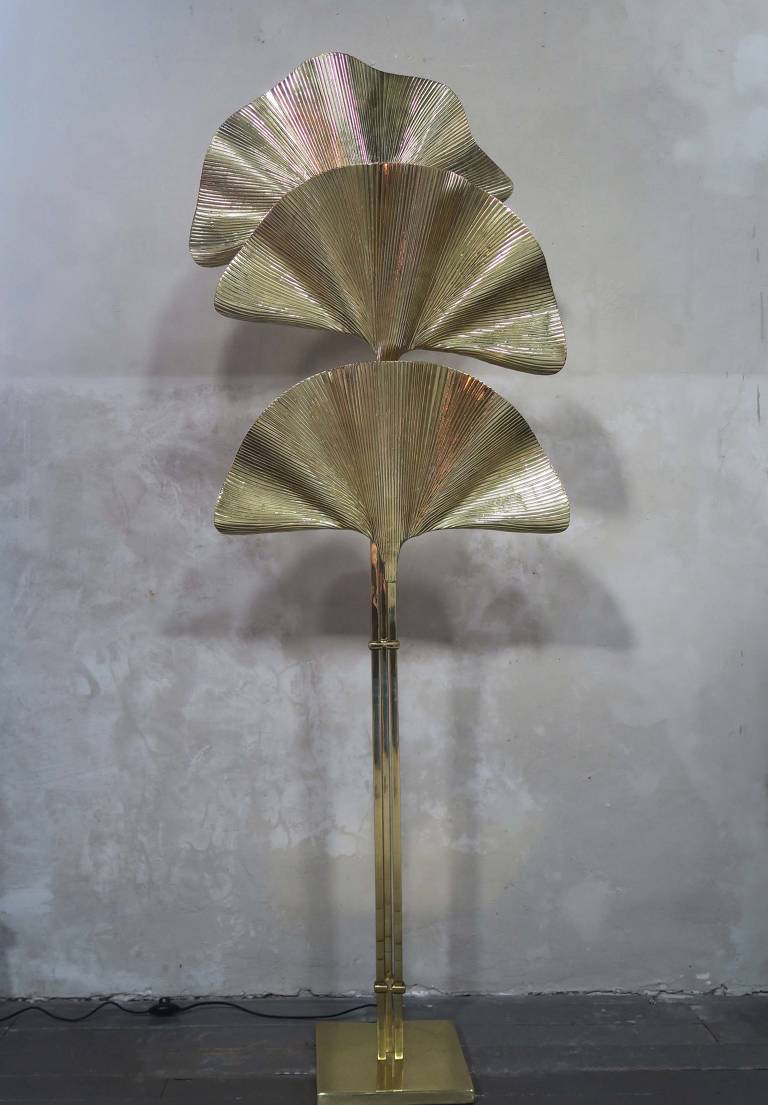 Brass Palm Floor Lamp, Italy