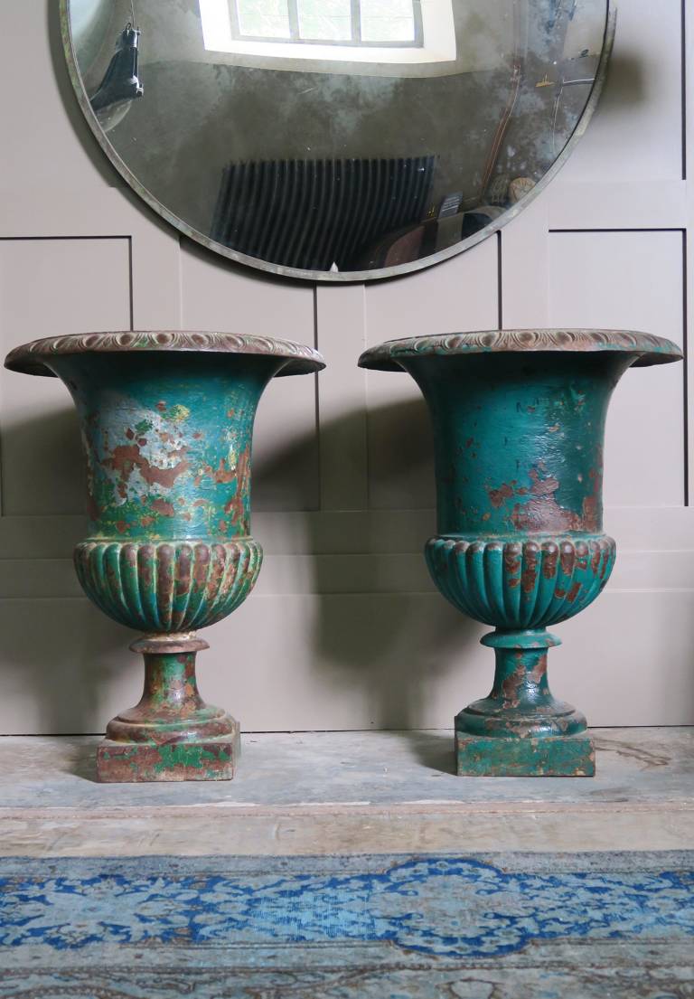 Large pair 19th century Medici urns, France
