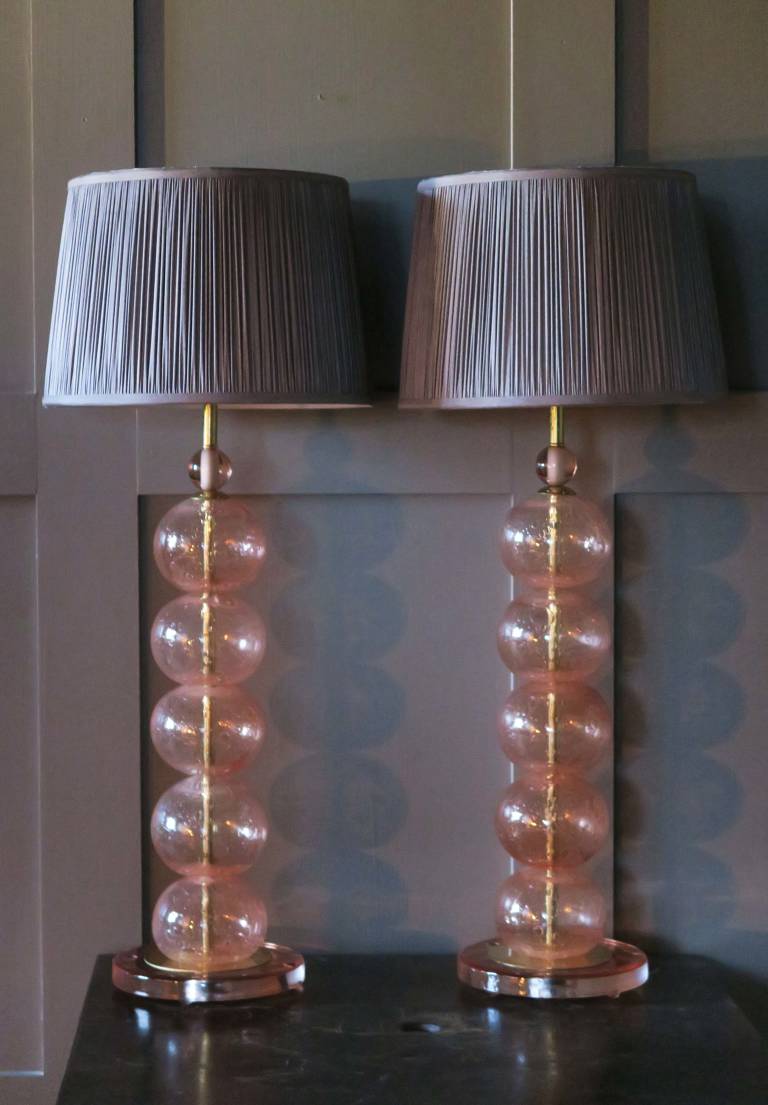 Pair mid century style table lamps, Italy