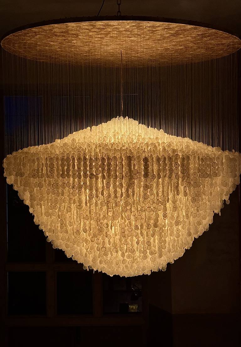 Vast Capiz Shell Chandelier, Italy