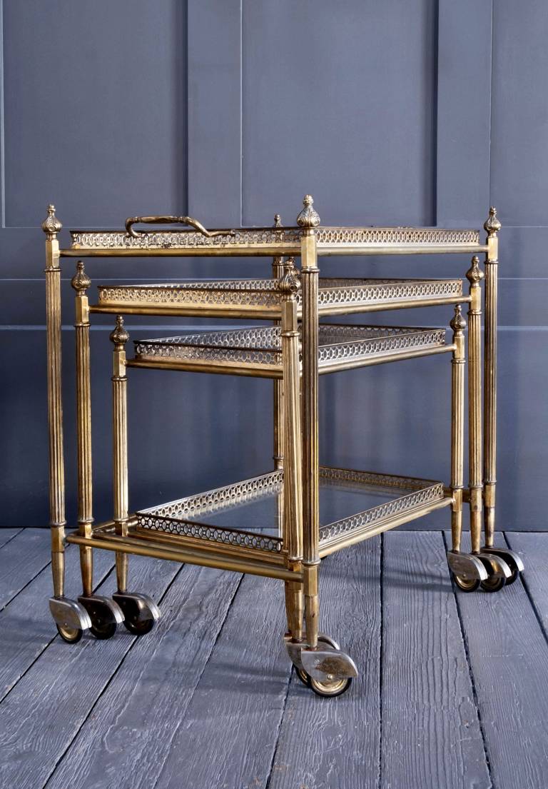 Nest of 3 drinks tables, circa 1960, France