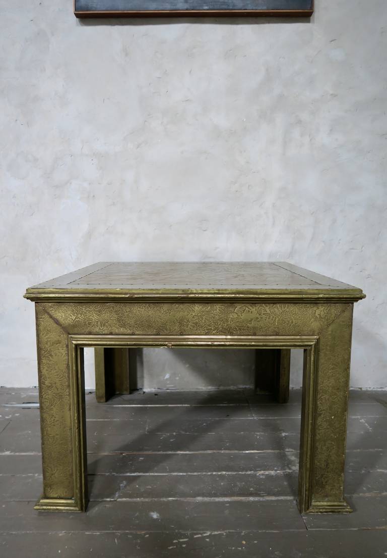 Embossed brass-clad table, circa 1970, China