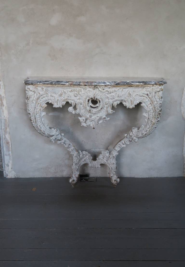 18th century console table with marble top