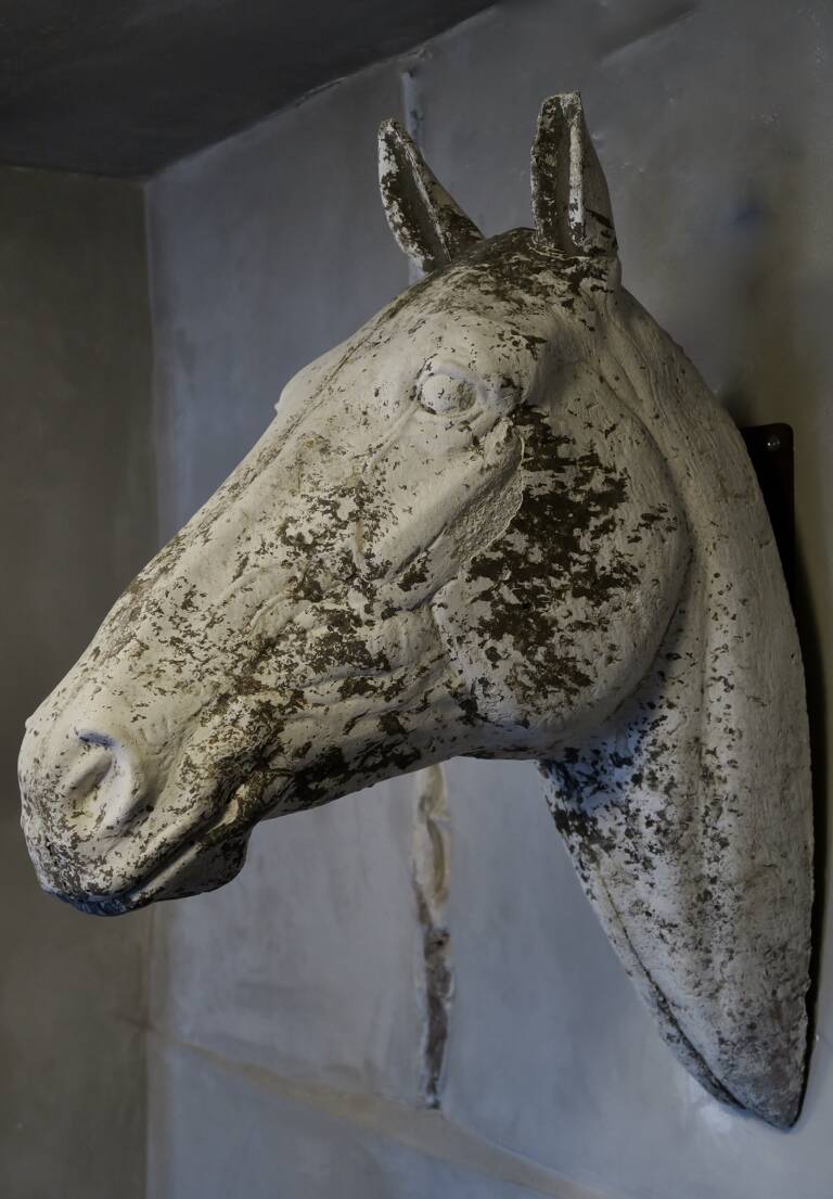 Composite stone horse head, circa 1900, Italy
