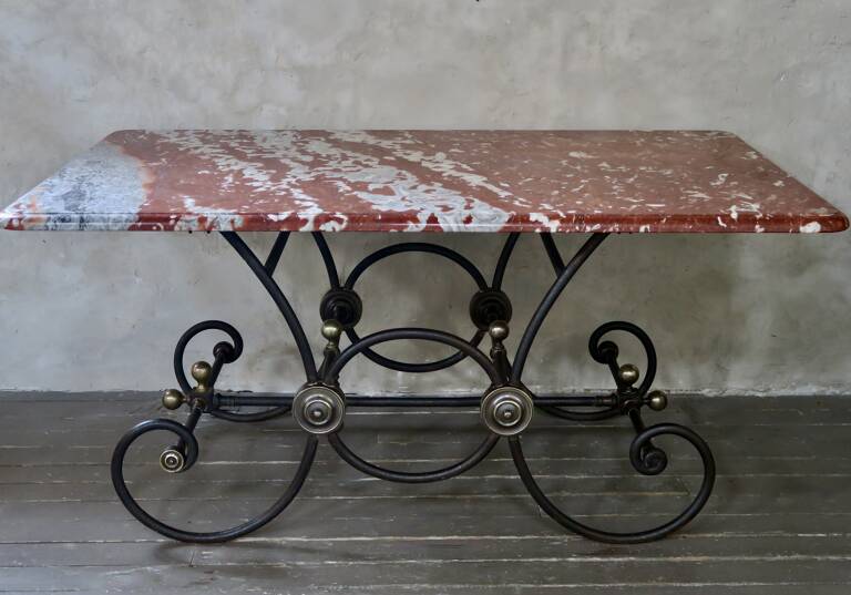 Patisserie table with marble top c1890 France