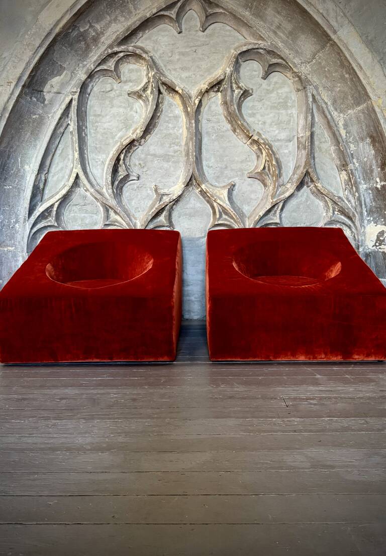 Pair Lounge chairs, Mid century style, Italy