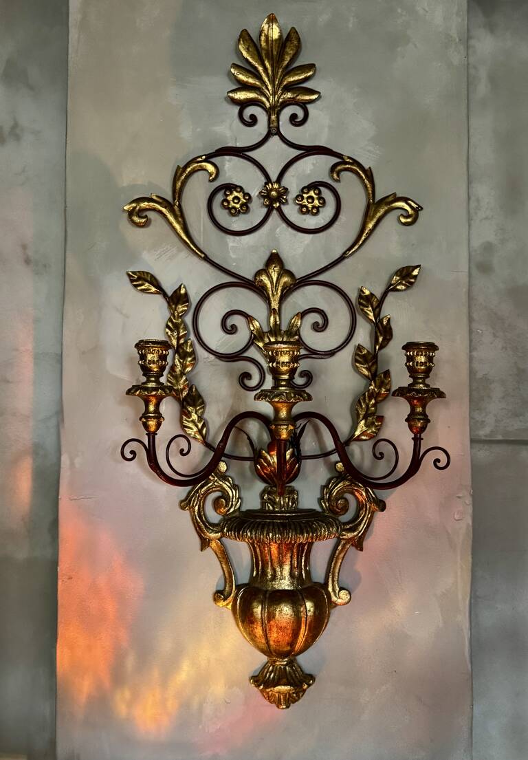 Pair decorative sconces, circa 1950, Italy
